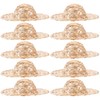 LOGOFUN 10 pcs Mini Straw Hats Handcraft Doll Straw Hat
