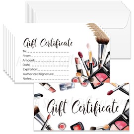Doodlream 40 Sets Gift Certificate for Business, Blank Gift Cards Certificates with Envelopes, 17 x 8.5 cm Beauty Makeup Cards Vouchers for Holiday, Birthday, Restaurant, Spa Beauty Hair Salon