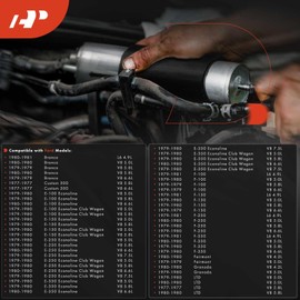 A-Premium Fuel Filter Compatible with Ford F-100, F-150, F-250, F-350, Mustang, E-100, E-150, E-250, E-350, Bronco, Custom, Fairmont, Granada, LTD, Pinto, Ranchero, Thunderbird & Lincoln & Mercury