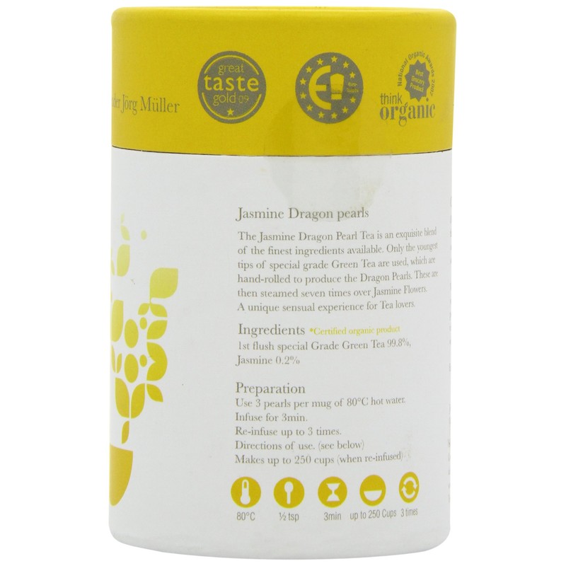 Solaris Tea Organic Loose Whole Leaf Jasmine Dragon Pearls 50