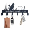 Msimplism.D Key Holder Wall Mount with 6 Hooks, Cute Cat