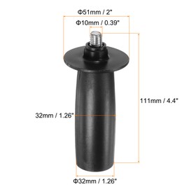 QUARKZMAN Set of 3 Rotary Tool Side Handle 10 mm Thread 111 mm Length Plastic Rotary Tool Handle Replacement Auxiliary Grinding Handle Tool
