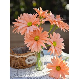Crepe Paper Flower Daisy DIY Making Kit 12 pcs (Orange)