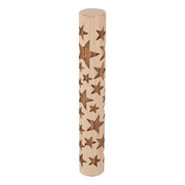 HARFINGTON Wood Clay Roller 4" Star Pattern Rolling Pins Wood Rollers Pottery Tools Wood Grain Texture Rollers for Clay Baking Dough Playdough DIY