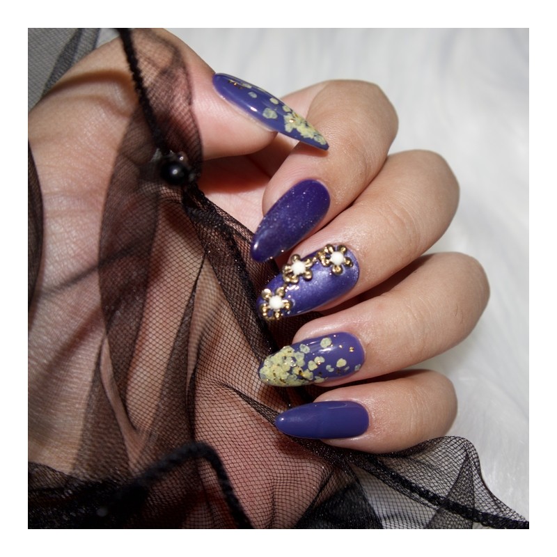 CHOK: 10 Purple Flavor Handmade Nail Tip - Coffin Egg