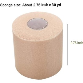 OBTANIM 2 Rolls Foam Underwrap Bandage Pre-Wrap Sports Tape for Athletic Elbow Knees Ankles, Latex Free (Dark Green)