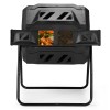 42-Gallon Dual Chamber Outdoor Compost Tumbler Black Rotating Batch Composter