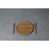 RIVERET RV-406BSF Dinner Plate, Large Cutlery Set, Bamboo Dishwasher-Safe, Brown
