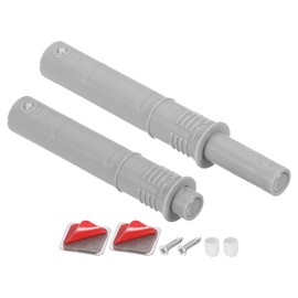 sourcing map 2 Pcs Magnetic Push Latches for Cabinet Door, 2.87x0.4 Inch Push to Open Door Latch Cabinet Hardware, Hidden Door Release Drawer Pull on Closet Touch, Plastic Grey 73x10mm