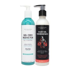 Nuestra Tierra Cosmtica Kit Gel Crioreductor Corporal  Oleo Gel Termognico Efecto Sauna, 250ml cada uno (Hombre)                                      
