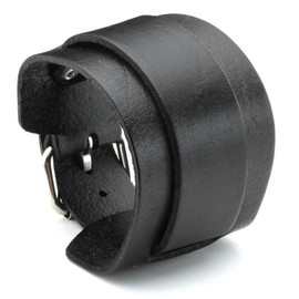 JOVIVI Punk Cool Men Womens Wide Genuine Leather Belt Bracelet Cuff Wristband Bangle (Black)