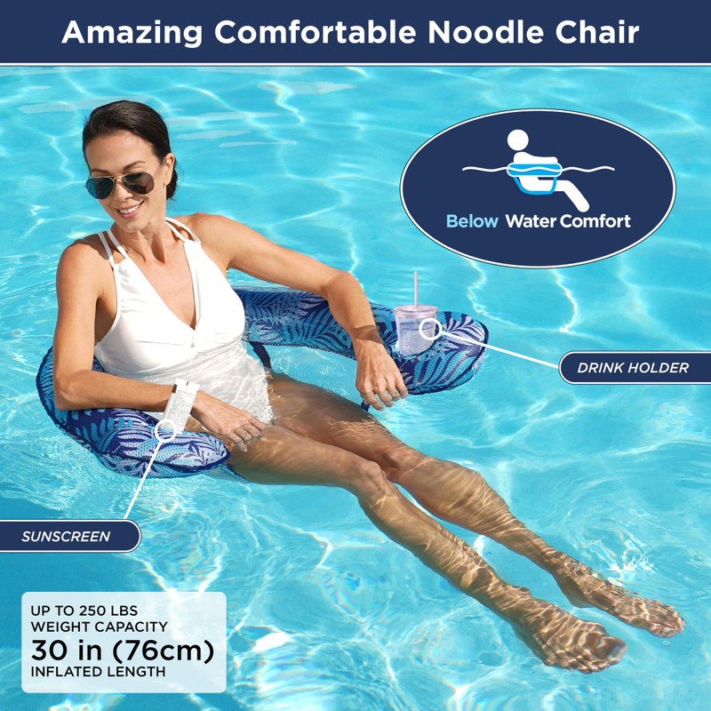 New Aqua Luxury Pool Noodle Chair Float with Adjustable Seat