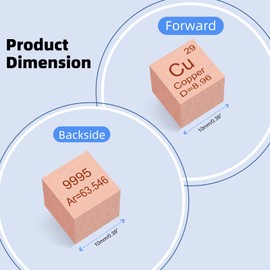 0.39" Copper Cube 99.9% Pure High Density Metal Element Cube for Element Collections Lab Experiment Material Heavy Small Objects Experience (Cu 10mm)