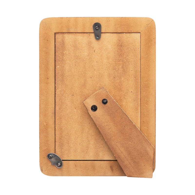 Creative Co-Op Hand-Carved Horn Photo Frame with Brass Border, Black