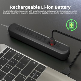 BSIDE Rechargeable Voltage Tester Pen Non-Contact Voltage Detector with Contacted Measure AC Voltage, Color LCD Environment Temperature Tester for Electrical Live Wire Check and Breakpoint Locate