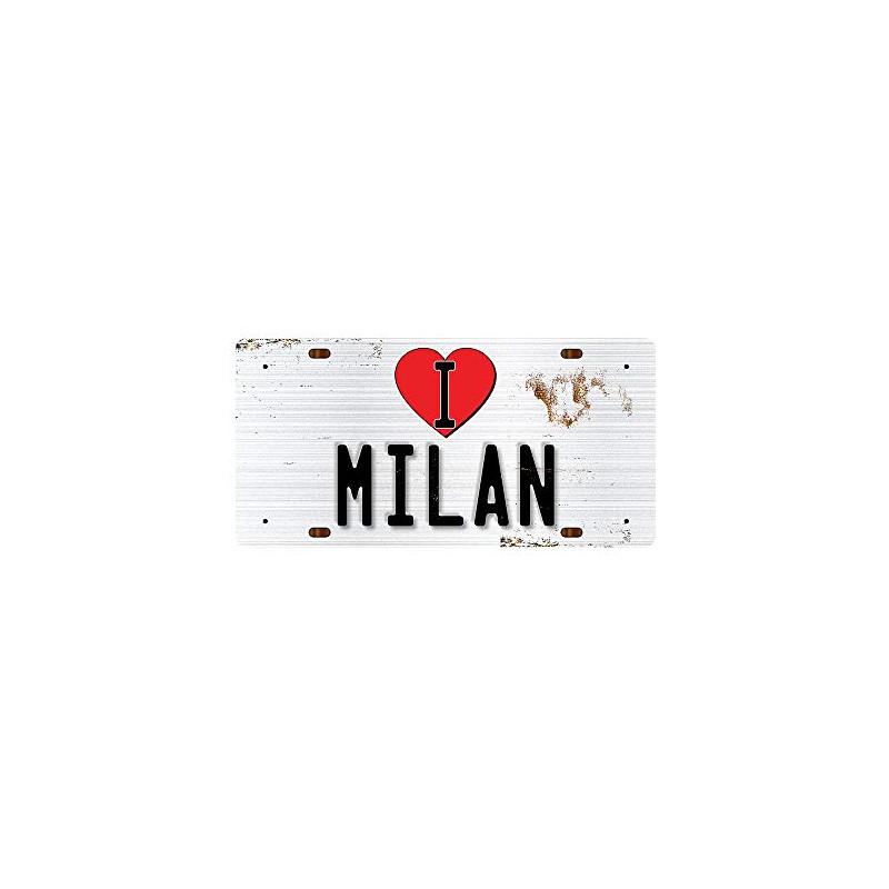 McMug - I Love Milan - Metal Sign, Decorative Sign,