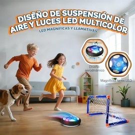 Pelota de Fútbol Flotante, Porterias de Soccer Kit Juguete para Niños y Niñas con Luces LED Música Y Carga USB, Futbol Juguete Deportivos para Interio