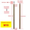 HALIGATE Polished Brass M10 Threaded Extension Rod for Pendant Light,