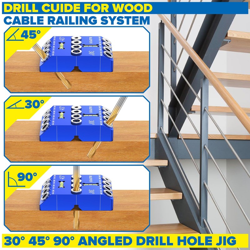 BLEKOO Angled Drill Guide Jig with Level, Drill Guide with