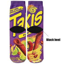 ARIYIDA Unisex Funny Crazy Color 3D Puzzle Stripe Food Pattern Athletic Sports Crew Tube Socks (Hot)