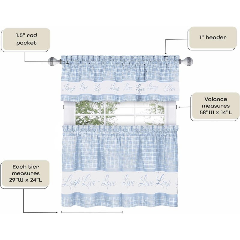 Achim Home Furnishings Tier and Valance Window Curtain Set -