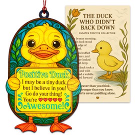 Rusaten Suncatcher Ornament Inspirational Gifts for Women Men, Positive Duck Gifts for Women, Birthday Valentine Emotional Support Gift for Teacher, Mom, Dad, Daughter, Friend, Coworker (Duck)