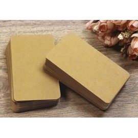 Tupalizy Small Blank Brown Paper Message Note Business Cards Mini Greeting Place Name Vocabulary Word Flash Cards Graffiti Scrapbookings DIY Gift Tags Label,100PCS