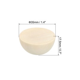 PATIKIL 35mm Half Wood Beads, 40 Pack Unfinished Natural Wooden Beads Round Split Wood Balls for Craft Art Ornaments Painting, Brown