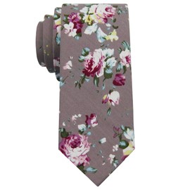 Mantieqingway Men's Cotton Printed Floral Neck Tie Skinny Ties for Men for Wedding, Groom, Groomsmen, Party, Missions, Dances, Daily Dress, Gifts