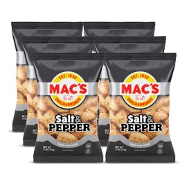 Mac's Salt & Pepper Pork Skins, 5 OZ (Pack of 6)