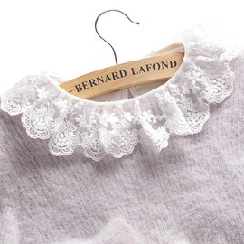 Booluee Detachable Peter Pan Fake Collar Half Shirt Blouse Dickey Pleated Lace False Collar White