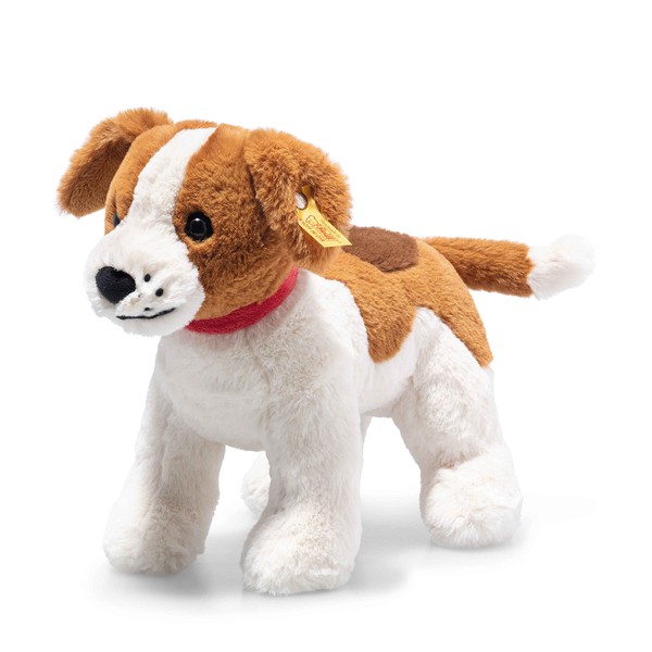 Steiff Snuffy Dog, Premium Dog Stuffed Animal, Dog Toys, Stuffed Dog, Dog Plush, Cute Plushies, Plushy Toy for Girls Boys and Kids, Soft Cuddly Friends (Rust/White, 11")