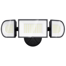 iMaihom 100W Flood Lights Outdoor, 9000LM Ultra Bright LED Flood Light Outdoor, 3 Adjustable Heads Security Lights, IP65 Waterproof Outside Flood Light, 6500K Floodlight for Yard Garage Court (Black)