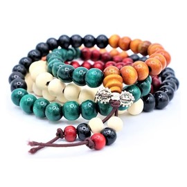 Mala Beads Necklace Bracelet With Sandalwood Prayer Beads for Meditation, Yoga, And Japa To Increase Calmness Through Buddhist Buddha Mindfulness Yoga (Style 1)