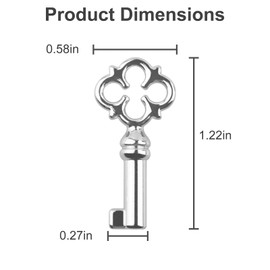 KY-11 Hollow Barrel Antique Skeleton Key for Jewelry Box Locks, Diaries, Tiny Cases, Necklace Skeleton Key (2 Pcs)