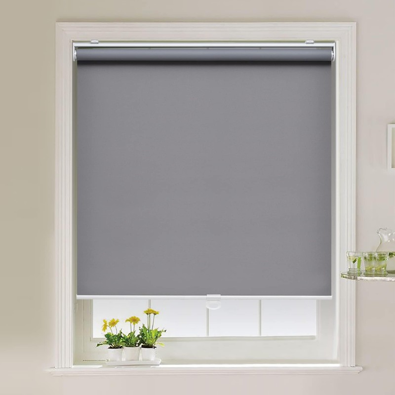 Cordless Roller Shades Blackout Blinds for Windows Room Darkening Rolled