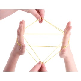 Toyland® Cats Cradle - Cat's Cradle - Magical String Art - Multi-Coloured Tricks - Retro Toys (Yellow)
