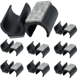 MOAZIFI Set of 16 chair glides for cantilever chairs - 25 mm felt glides for chairs with black U-shell and grey felt | furniture glides for floor protection, non-slip and noise reduced