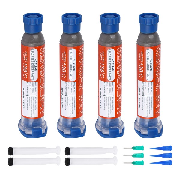 Wonderway Sn42/Bi58 T4 Lead Free Solder Paste No Clean, 138℃