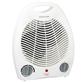 Vie Air Portable 2-Settings Fan Heater with Adjustable Thermostat, 1500W, White