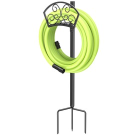 GOFORWILD Garden Hose Holder, Decorative Hose Butler Sturdy Water Hose Rack, Durable Wall Hose Hanger, Holds 125-Feet of 5/8-Inch Hose, Hose Reel, Made of Gauge Steel, 7020 …