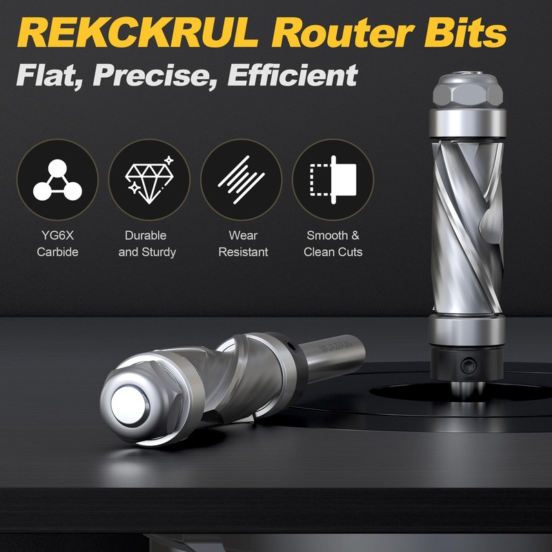 REKCKRUL Pattern Flush Trim Router Bit, 1/4" Shank Top &