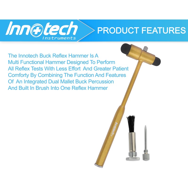 Innotech Buck Neurological Reflex Hammer with Brush and Needle for