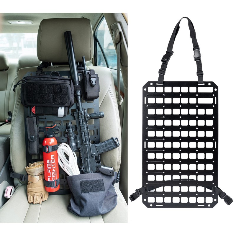 TACNEX Rigid MOLLE Panel for Vehicle Seat Back Organizer Aluminum