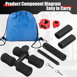 ANOSWXG Tib Bar, tibialis trainer, tibialis bar, Knees Over Toes Equipment for Strengthening Calves/Shins/Ankles, Fits 1" or 2" Olympic Weight Plates