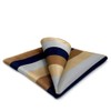 S&W SHLAX&WING Men's Striped Pocket Square, Business Gift, Blue Brown,