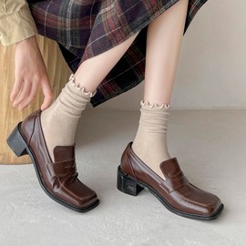 VWU Women Crew Socks Cotton Dress Socks Ankle Neutral Casual Daily Wear Gilr Lady Solid Color Quarter Socks SIze 5-9/9-12, 6 Color Ruffle Top, 5-9