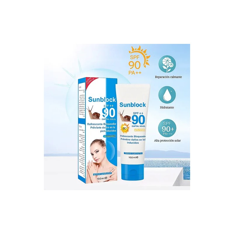 Bloqueador Solar Protector Baba De Caracol Spf 90 2 Pzas.