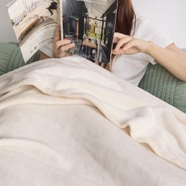 Bedsure Fleece Blankets Queen Size Cream - Bed Blanket Soft Lightweight Plush Fuzzy Cozy Luxury Microfiber, 90x90 inches