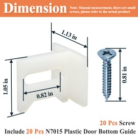Alsoyixia 20Pcs N7015 Plastic Door Bottom Guide Kits Replacement with Screw*20, 10 Sets, White